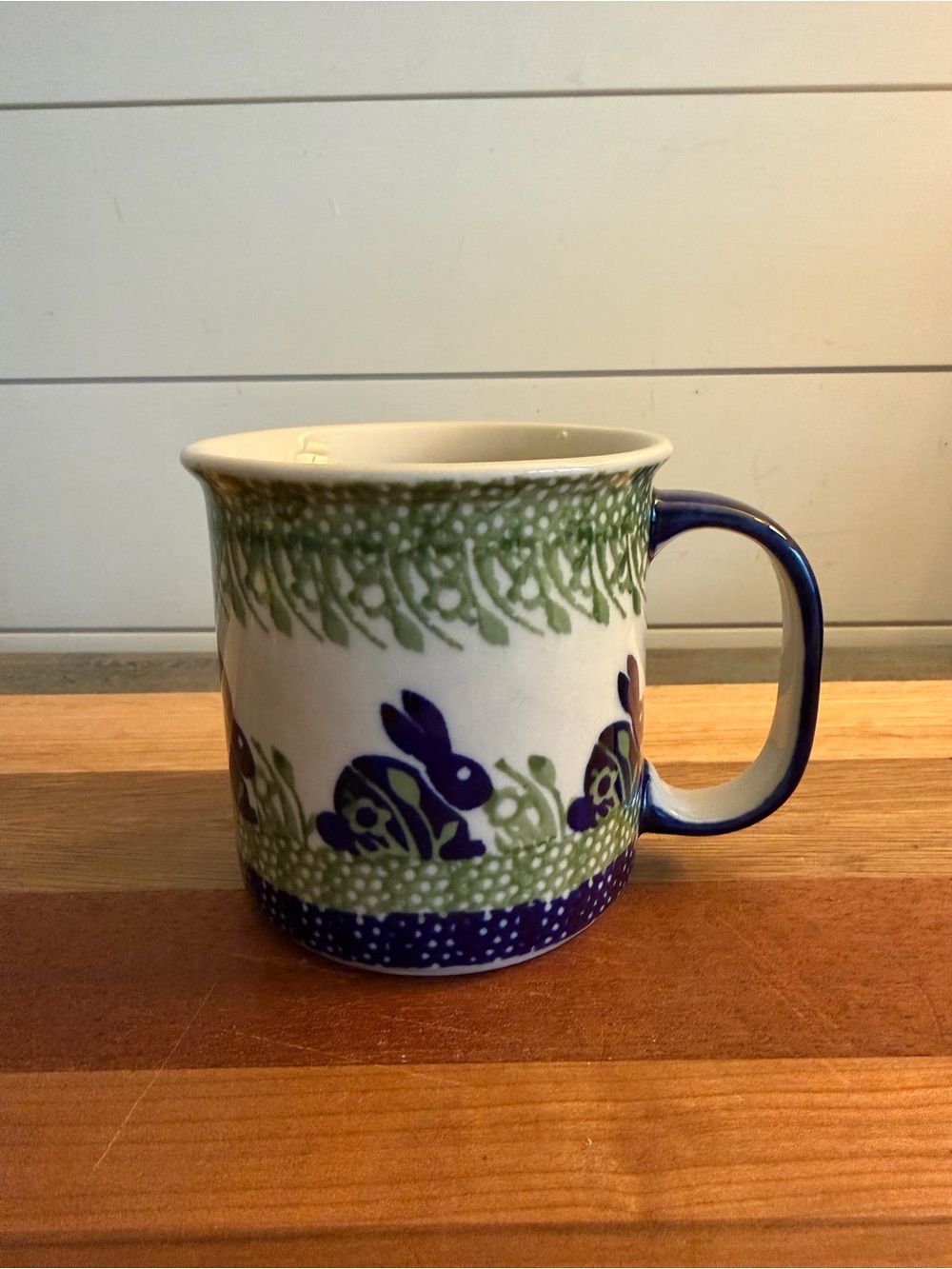 Manufaktura Polish Pottery Mug “Hare in Tall Grass” Bunny Love
